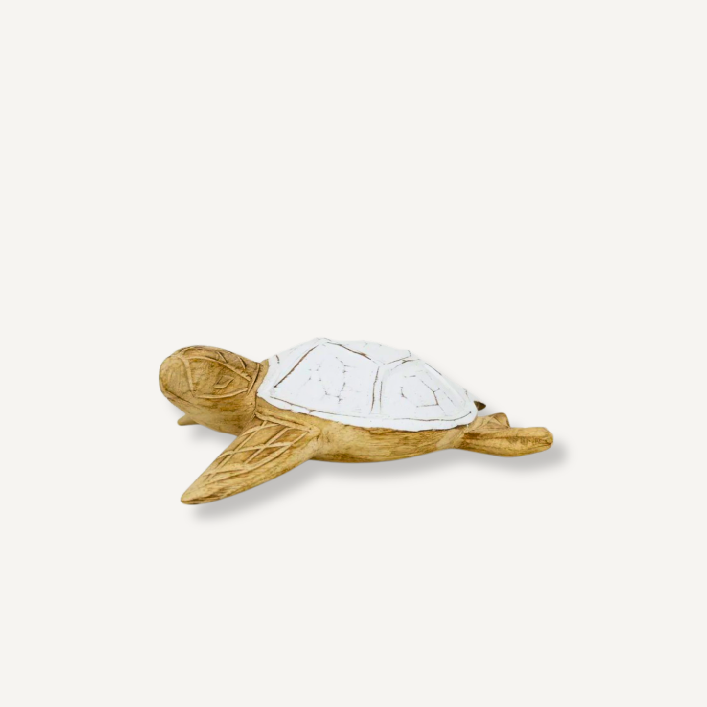 Tortue décorative artisanale en bois de suar – Grand modèle