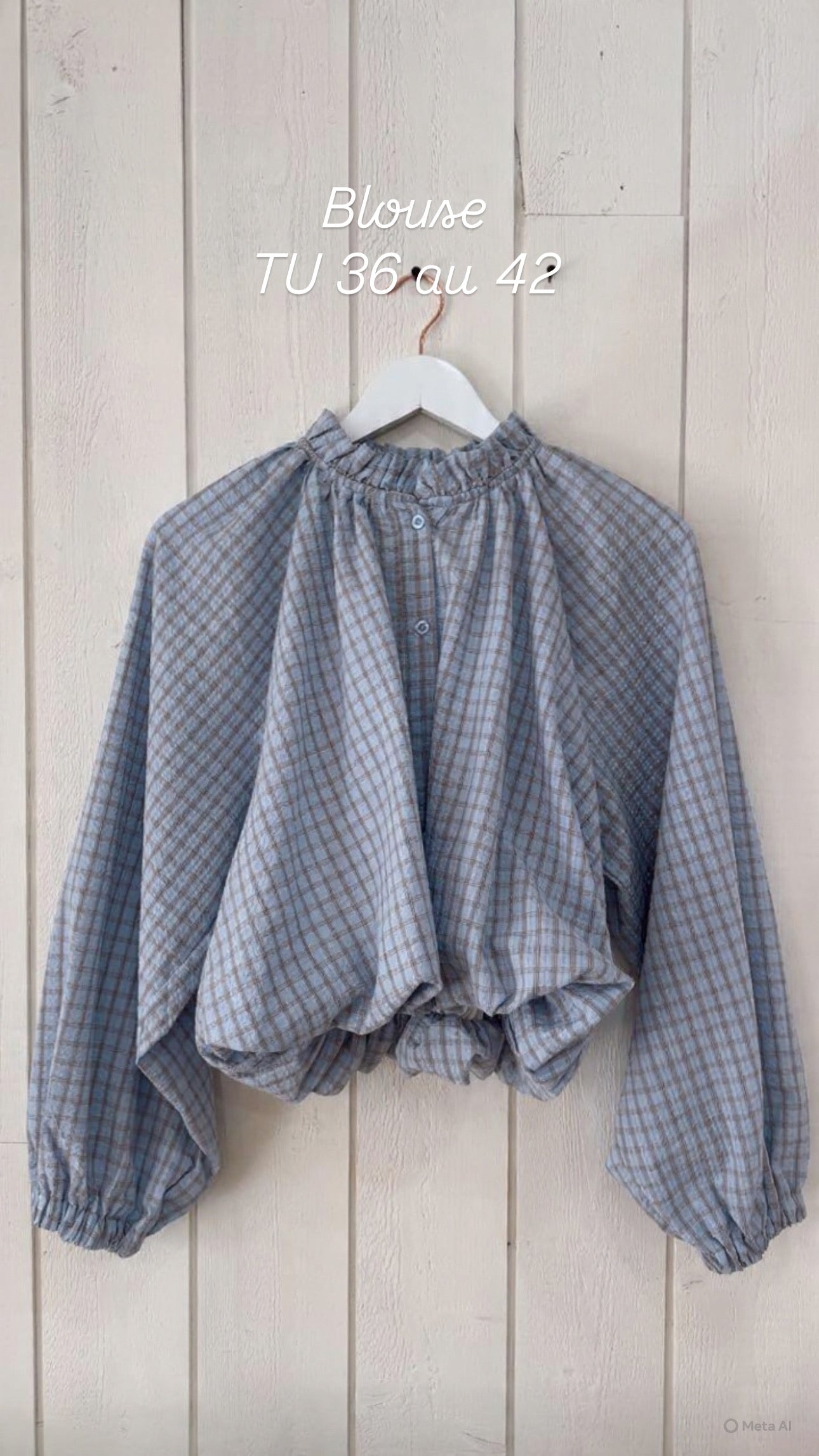 Blouse ballon Bleu ciel