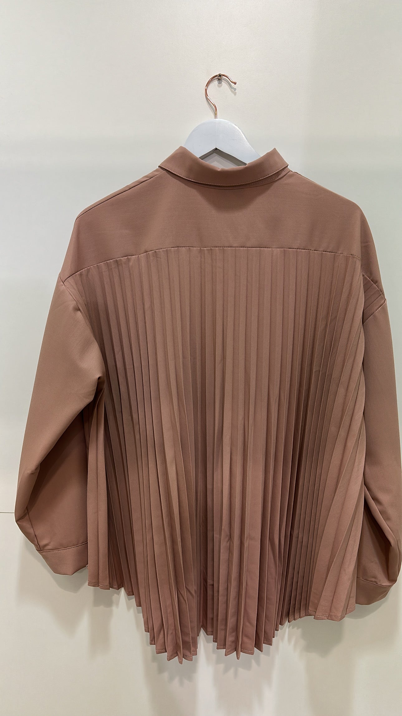 Chemise dos plissé Rose