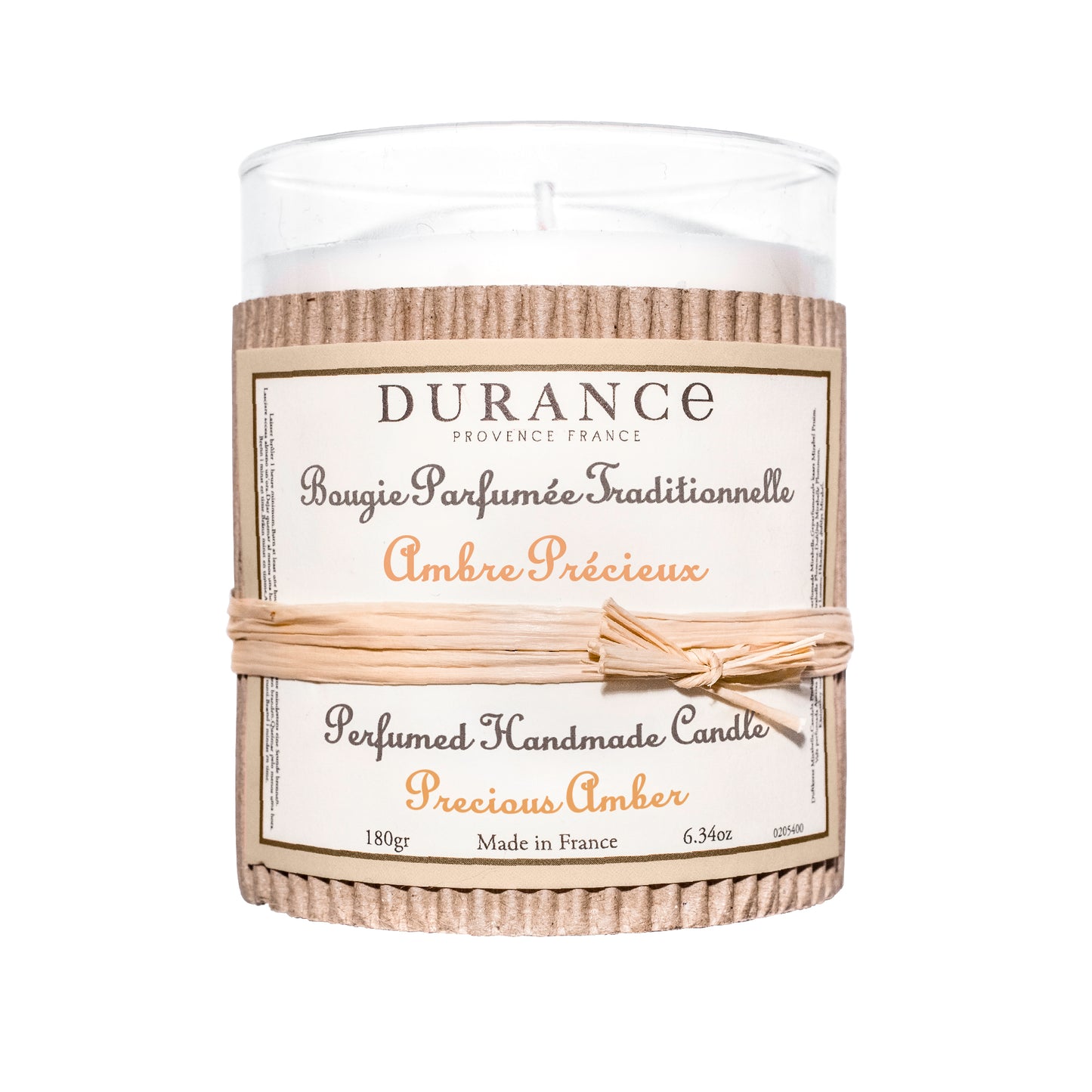 Bougie parfumée traditionnelle 180 gr Ambre Précieux