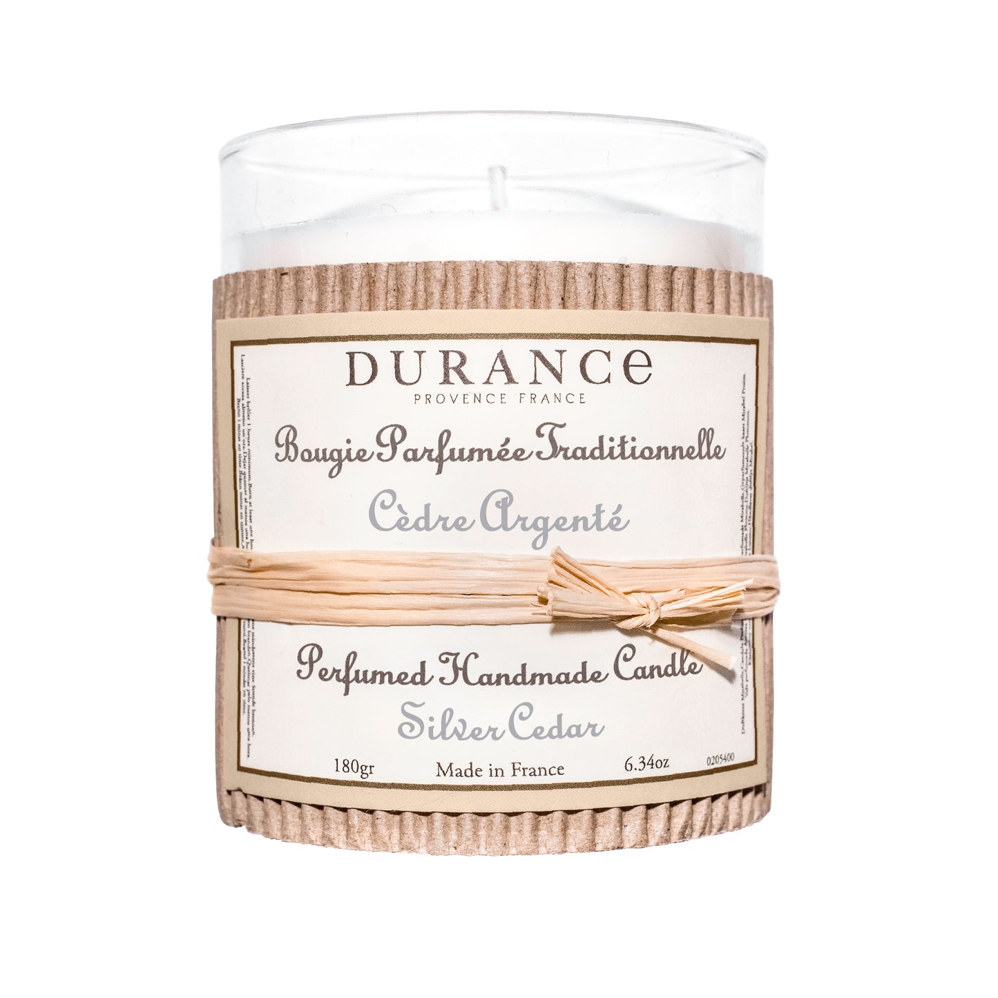 Bougie parfumée traditionnelle 180 gr Cèdre Argenté