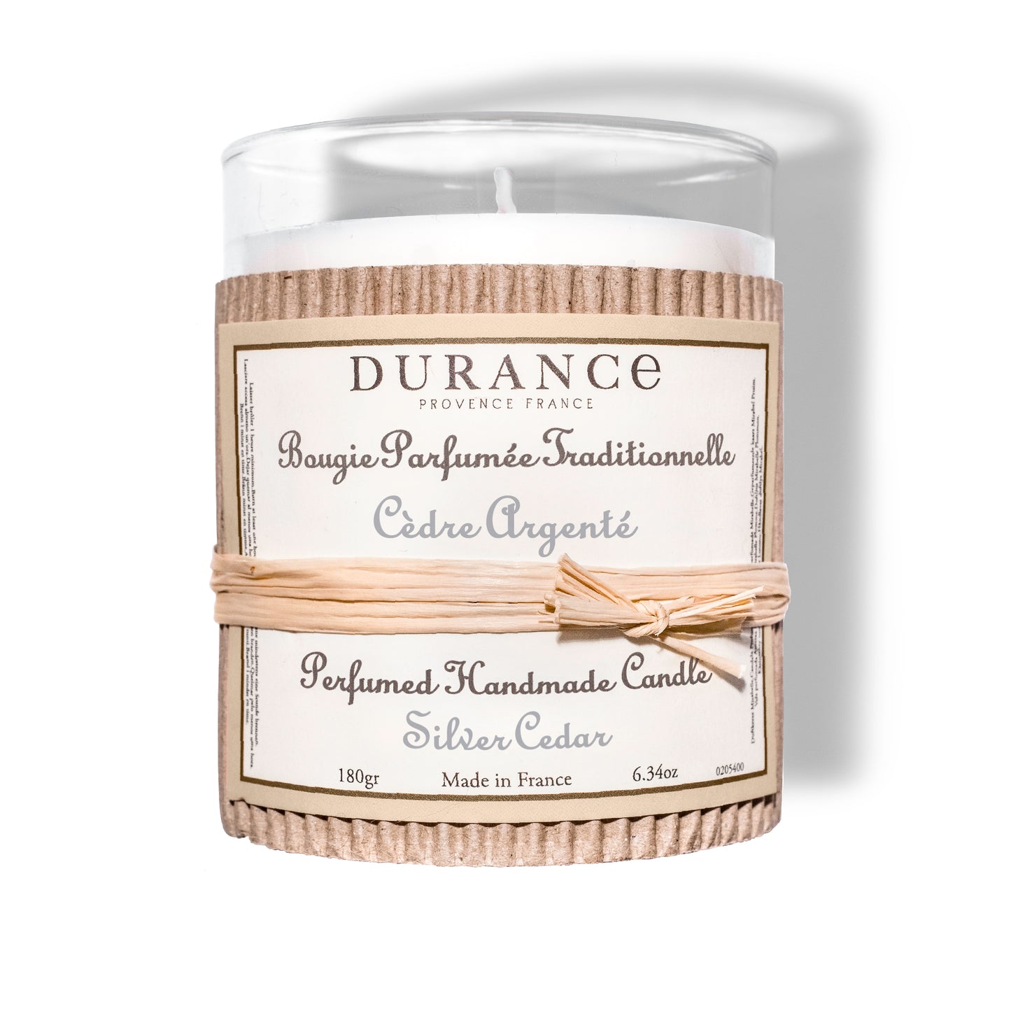 Bougie parfumée traditionnelle 180 gr Cèdre Argenté