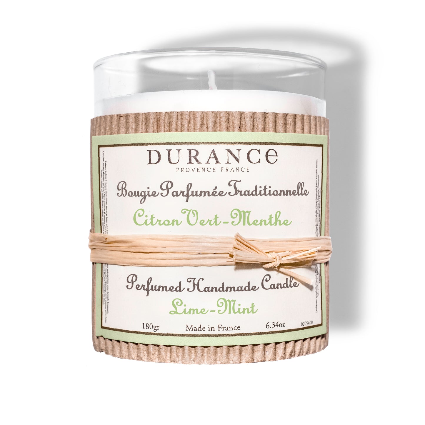 Bougie parfumée traditionnelle 180 gr Citron Vert-Menthe