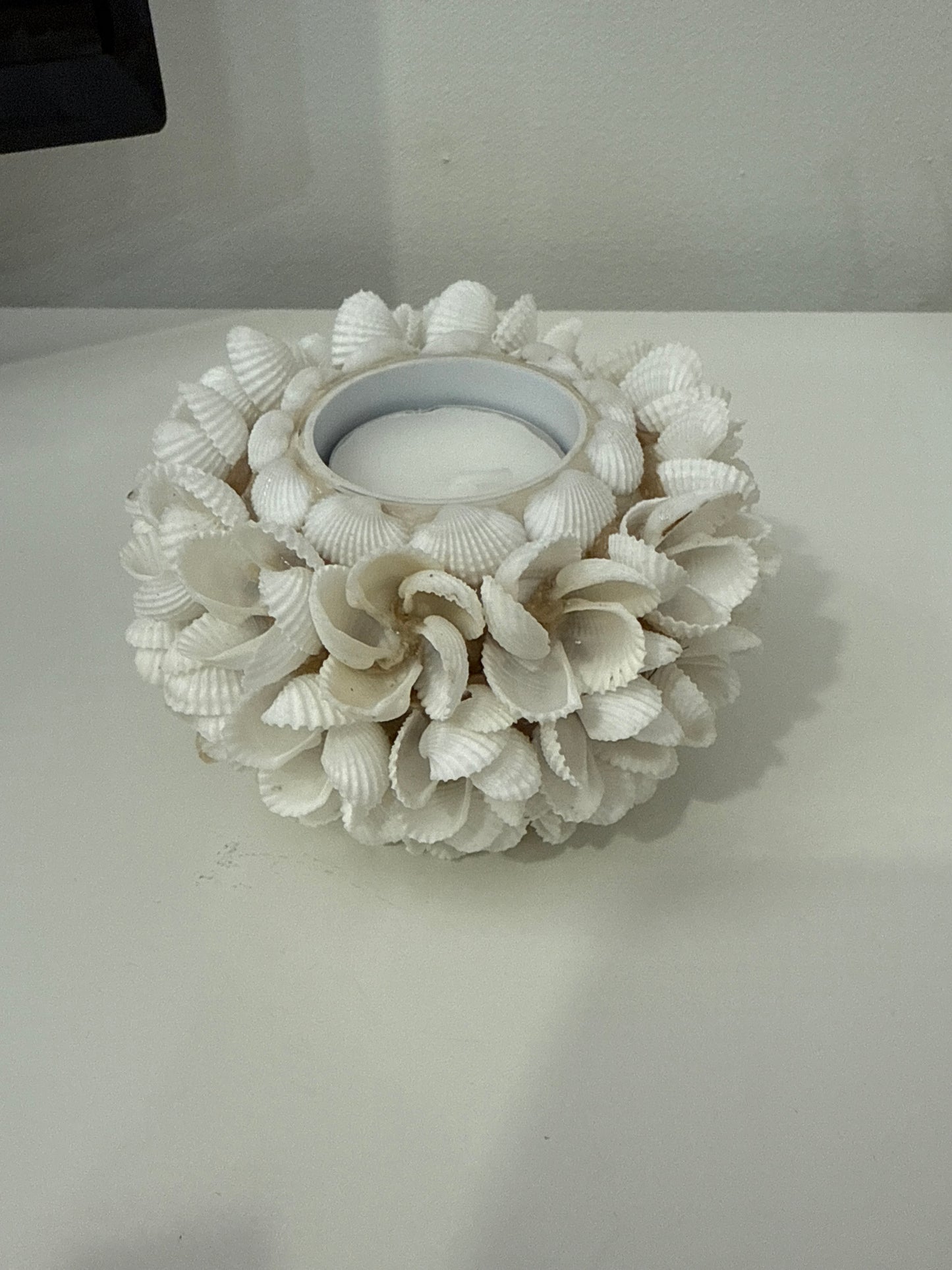 Bougeoir coquillage 15 cm Blanc