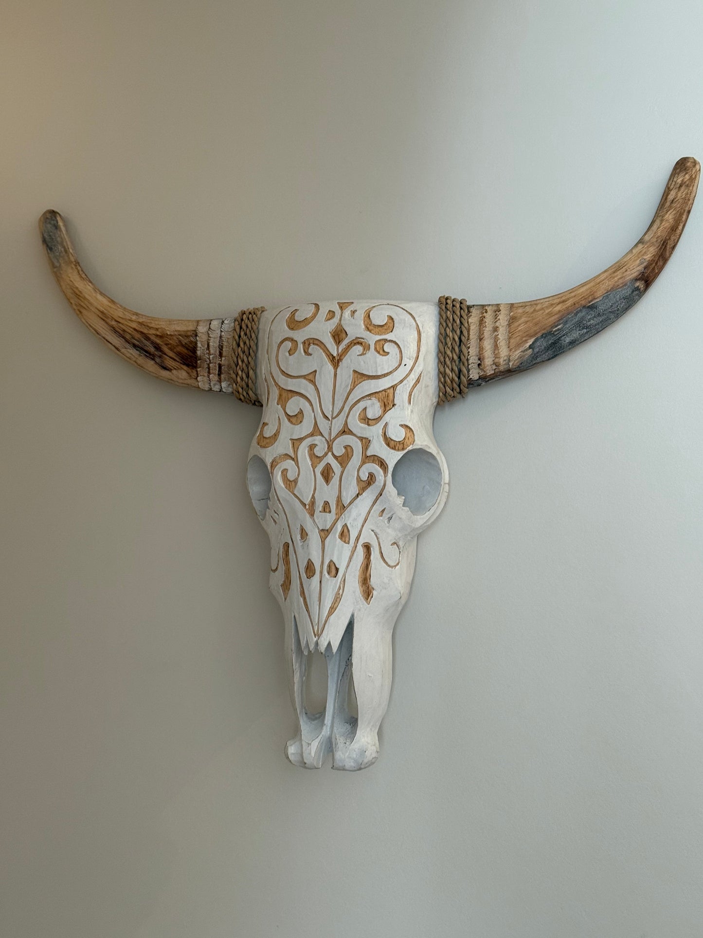 Tête de buffle grande blanche 70/50cm