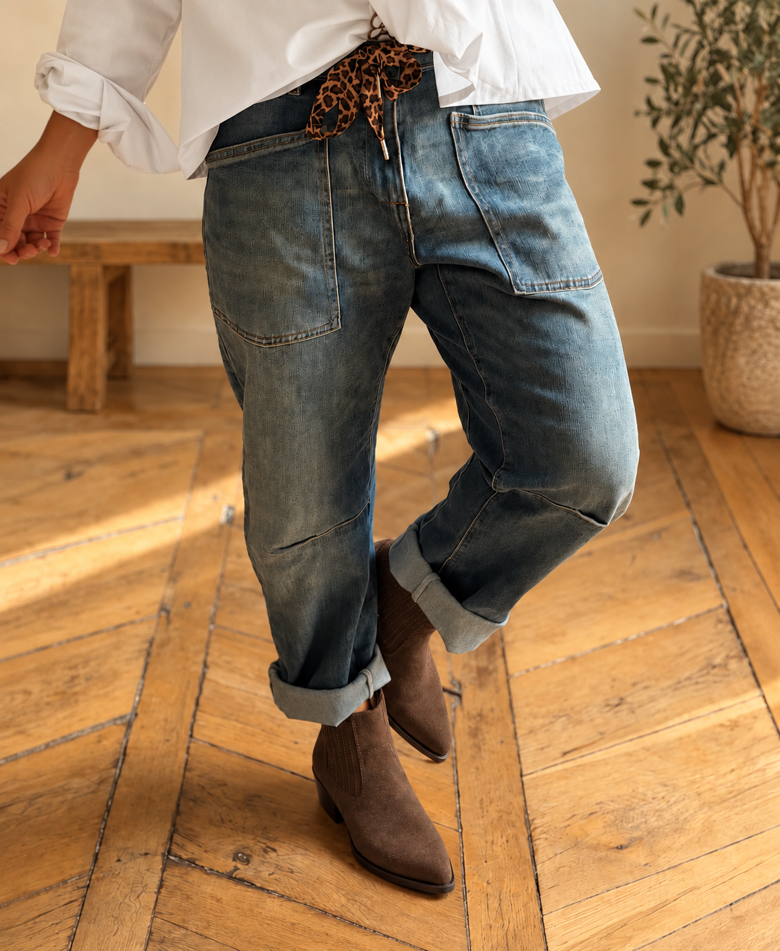 Jeans Valéria lacet léopard Jeans