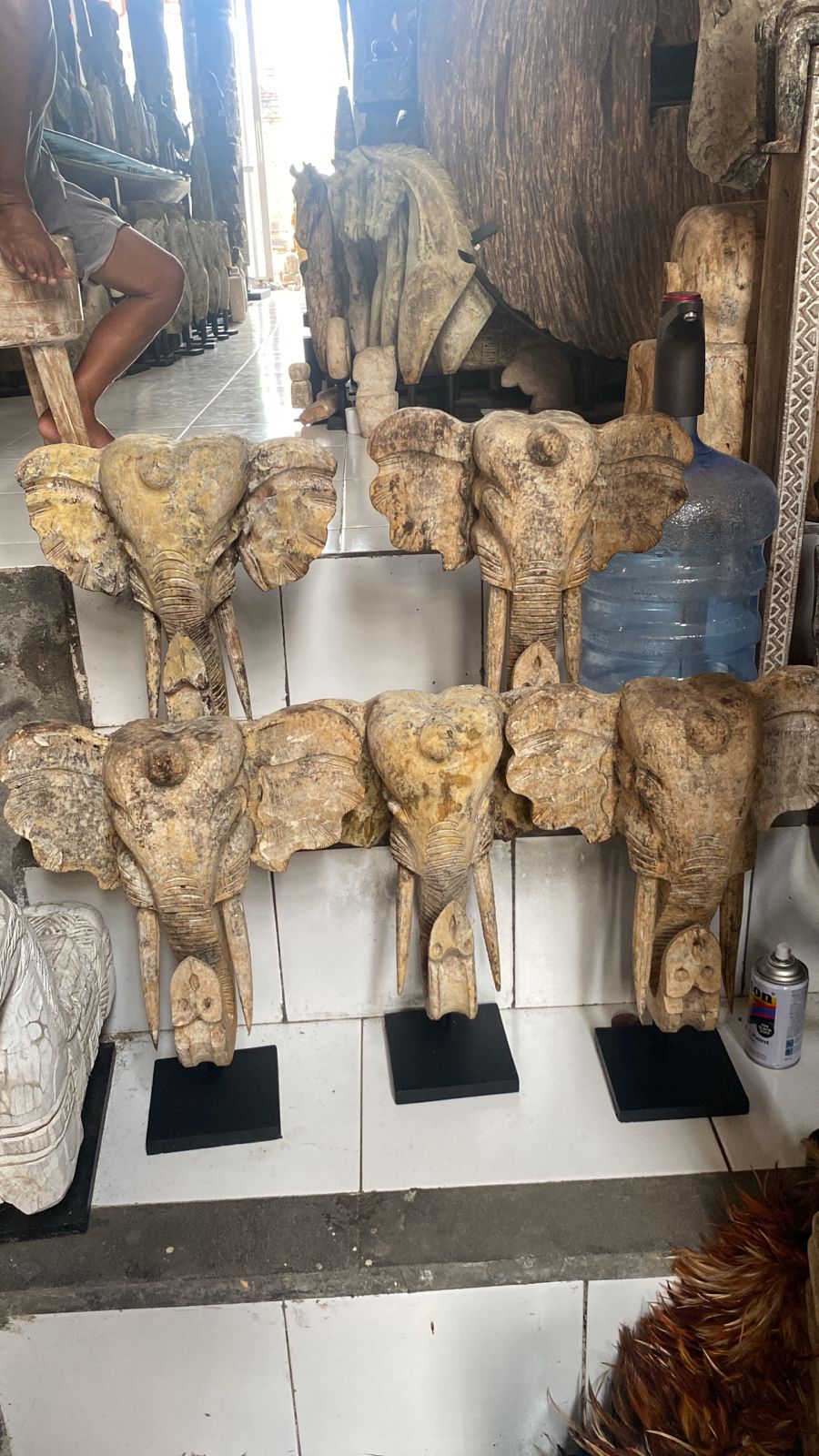 Tête d’éléphant sculptée 30 cm S