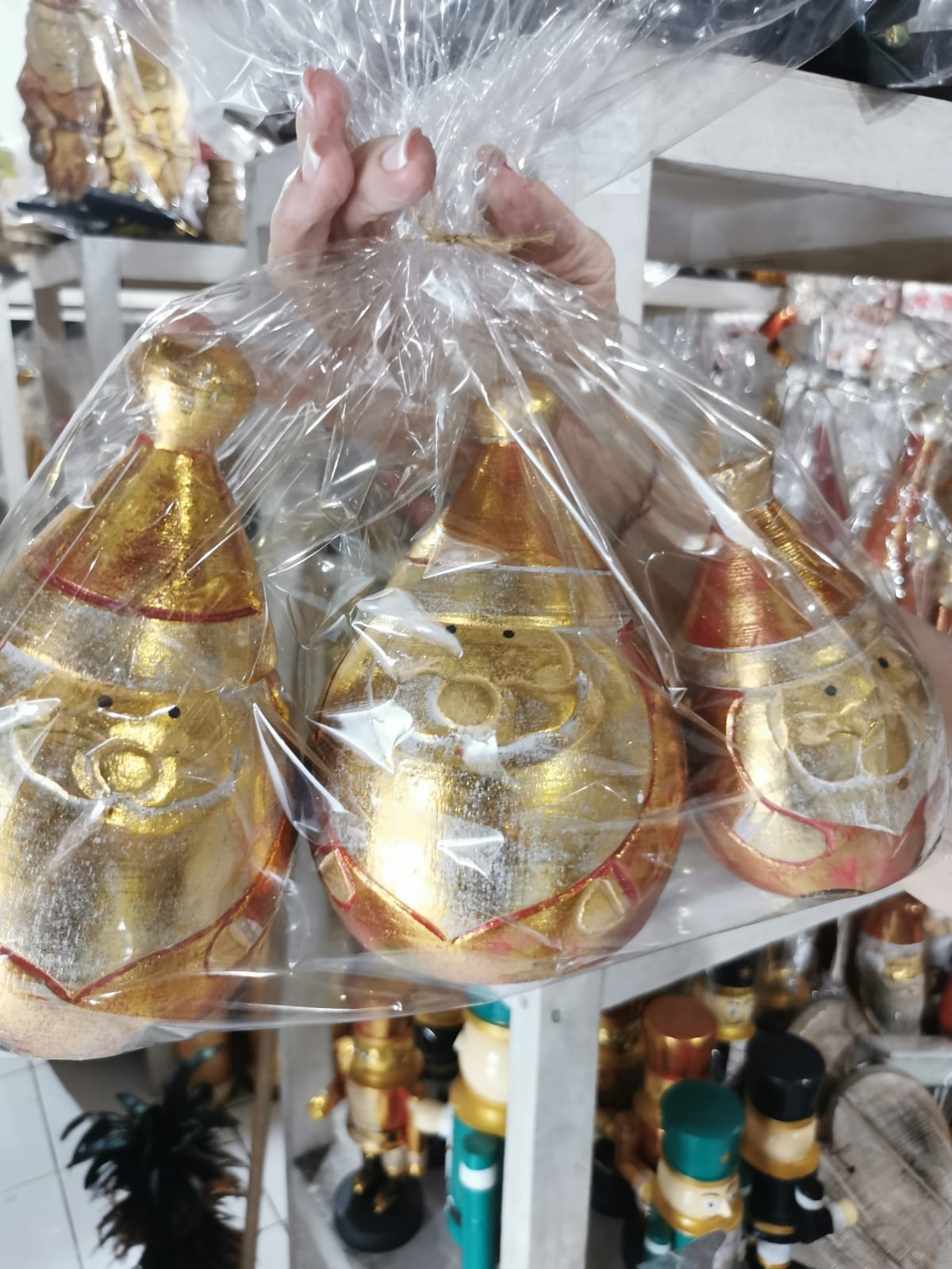 Père Noël clown doré S