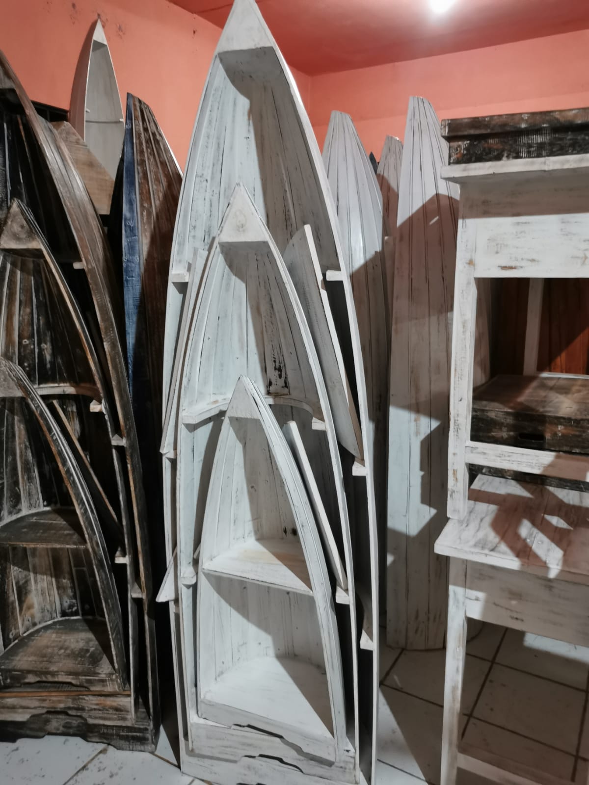 Barque étagère 100 cm Blanc 100 cm