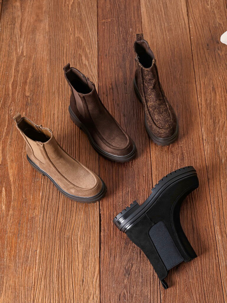 Bottines Chelsea en suedine Noir