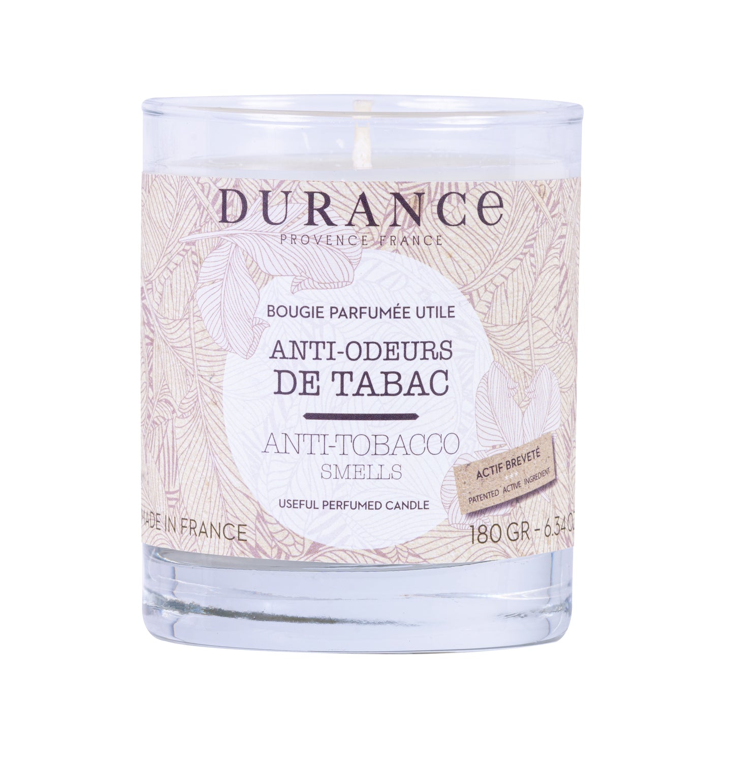 Bougie parfumée utile 180 gr Anti-odeurs de tabac