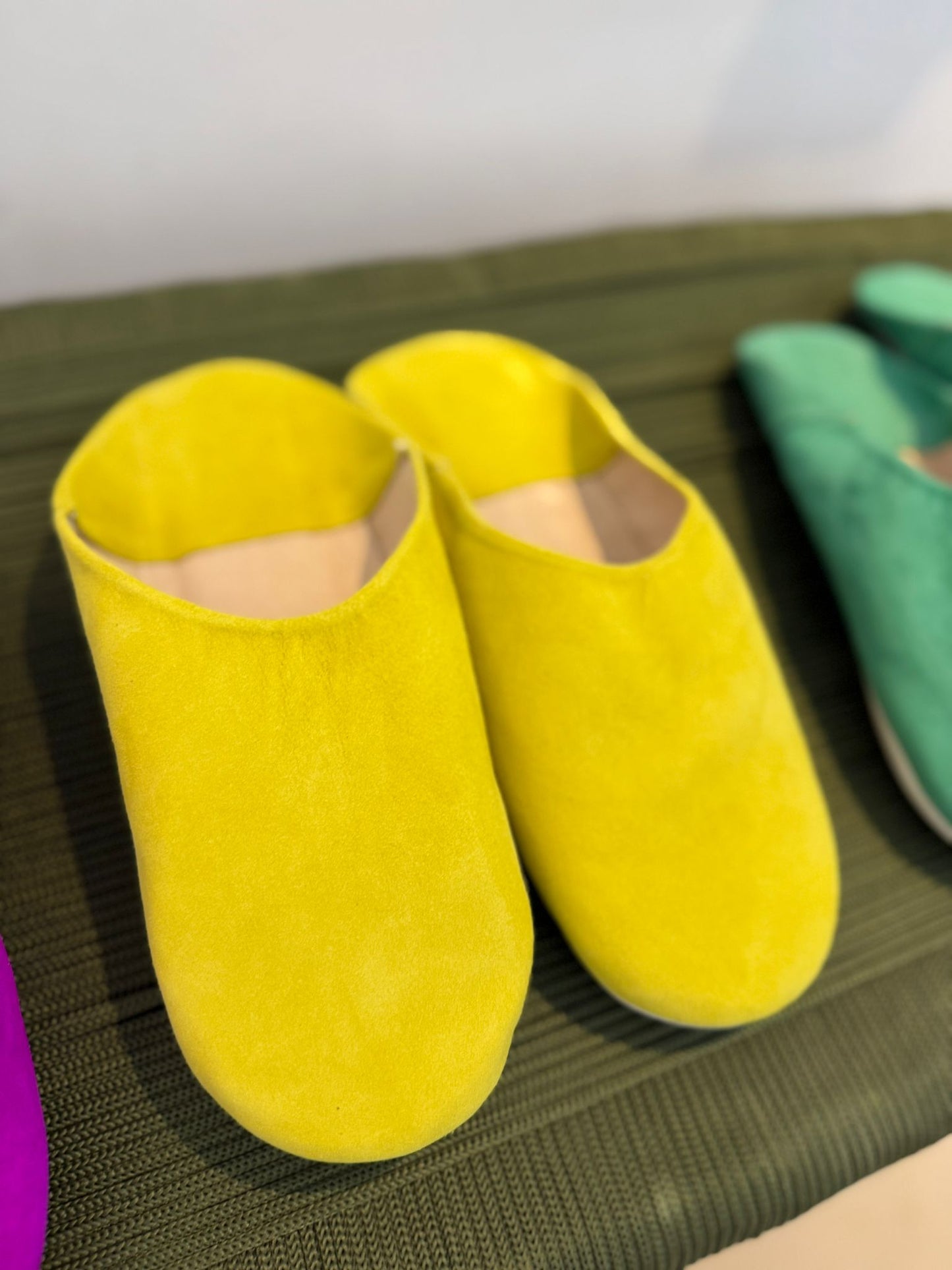 Babouche Daim Jaune
