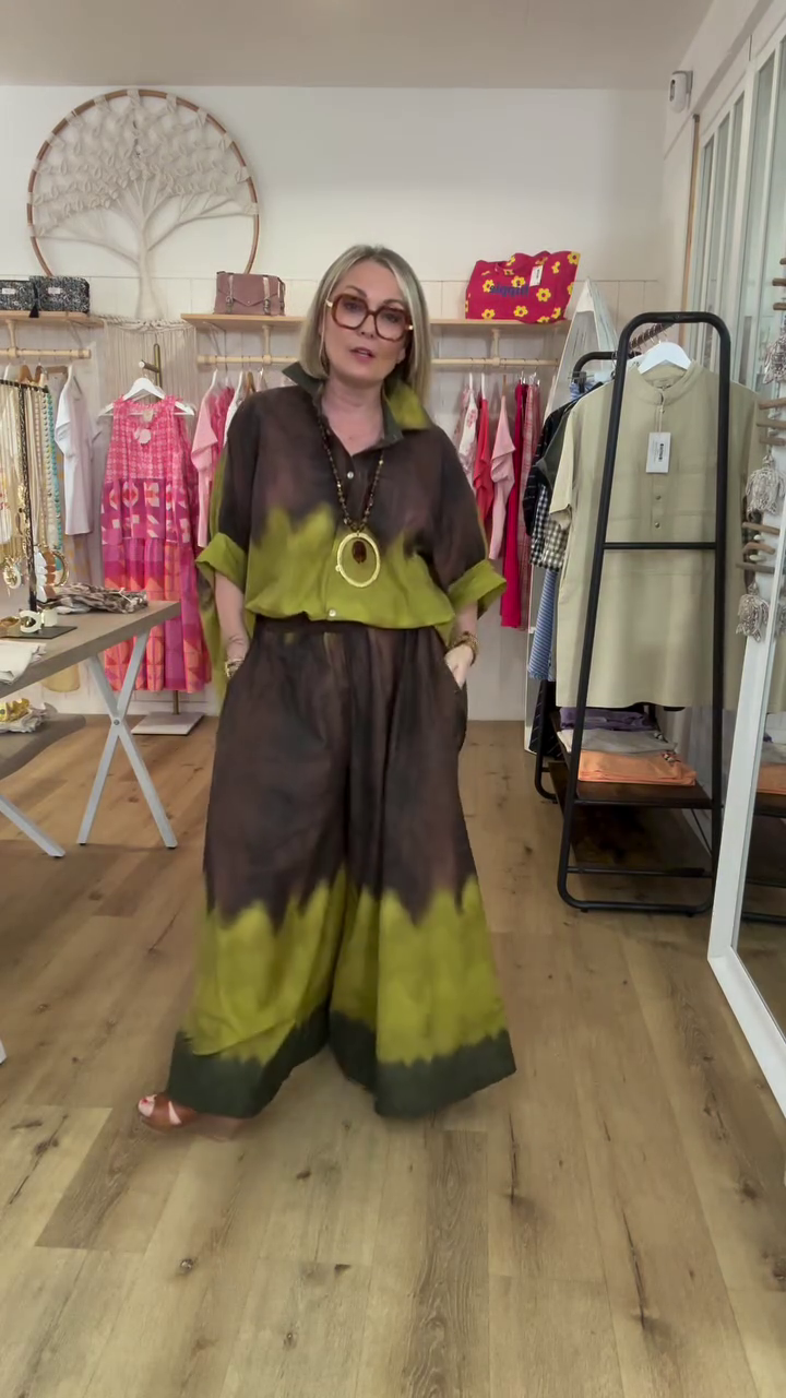 Pantalon tye and dye dégradé Vert pomme