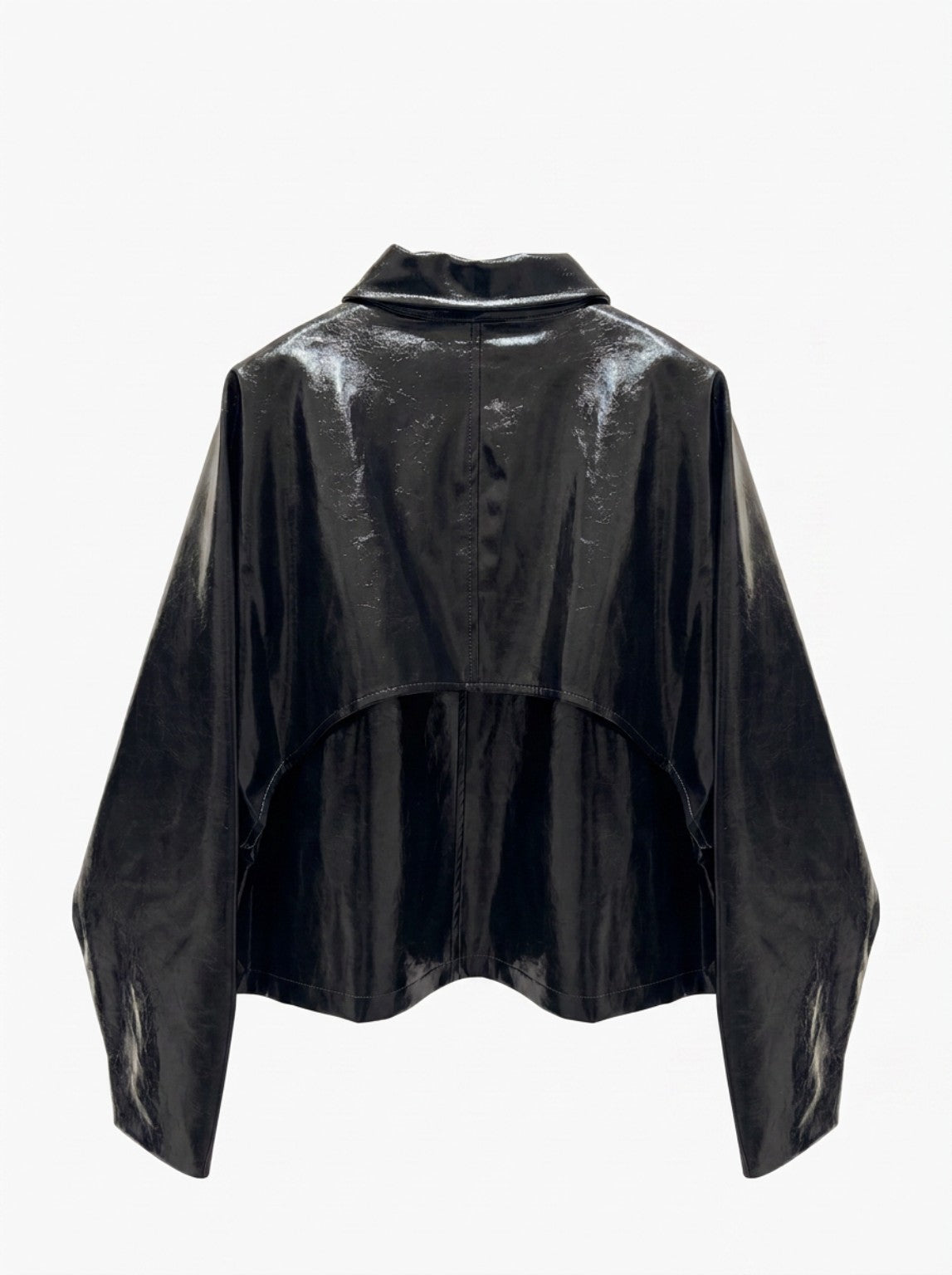 Veste effet cuir brillant Noir