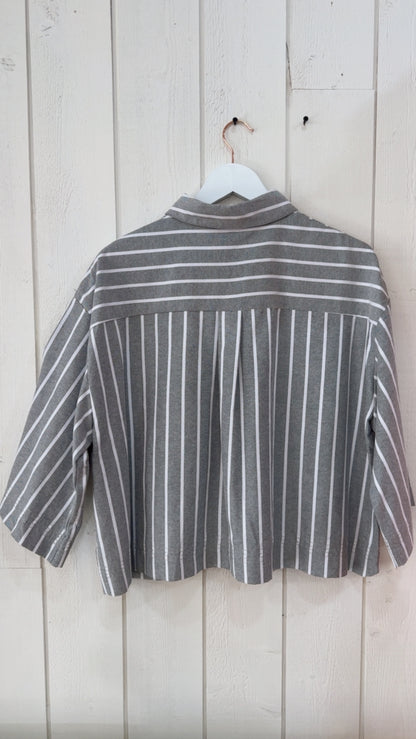 Chemise épaisse rayure Gris