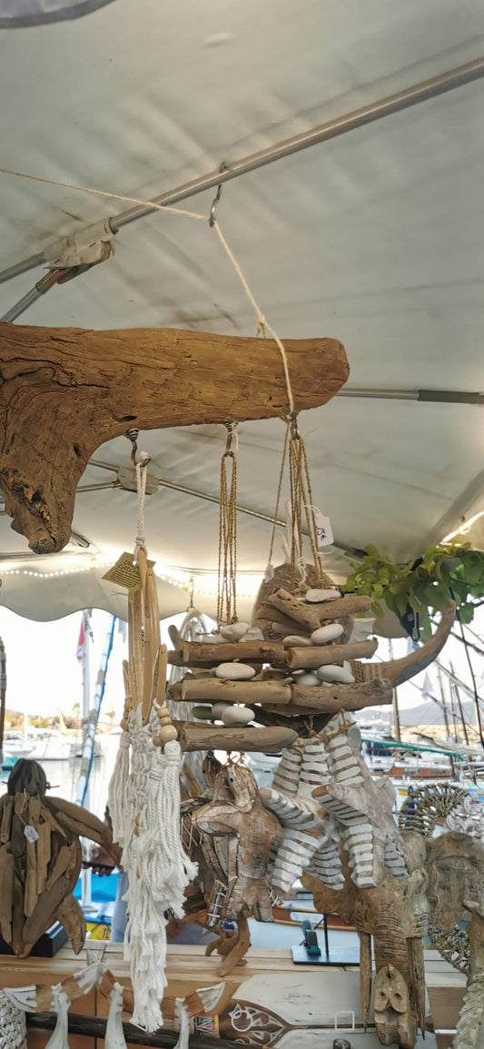 Suspension étoile de mer bois flotté 50 cm —