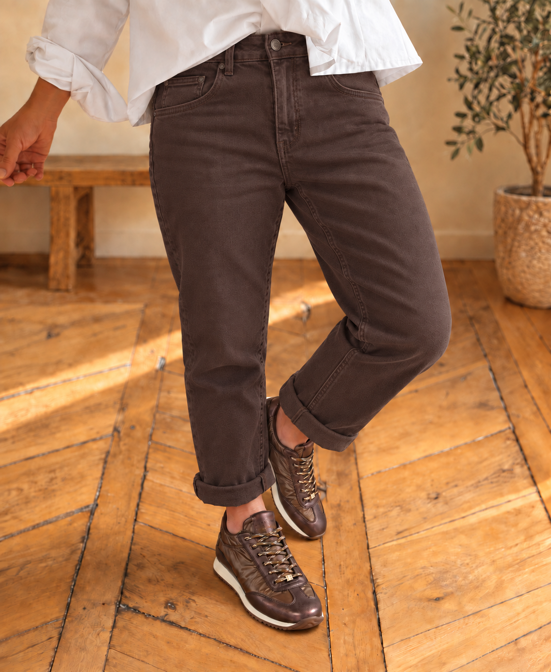 Jeans mom Jessica Chocolat