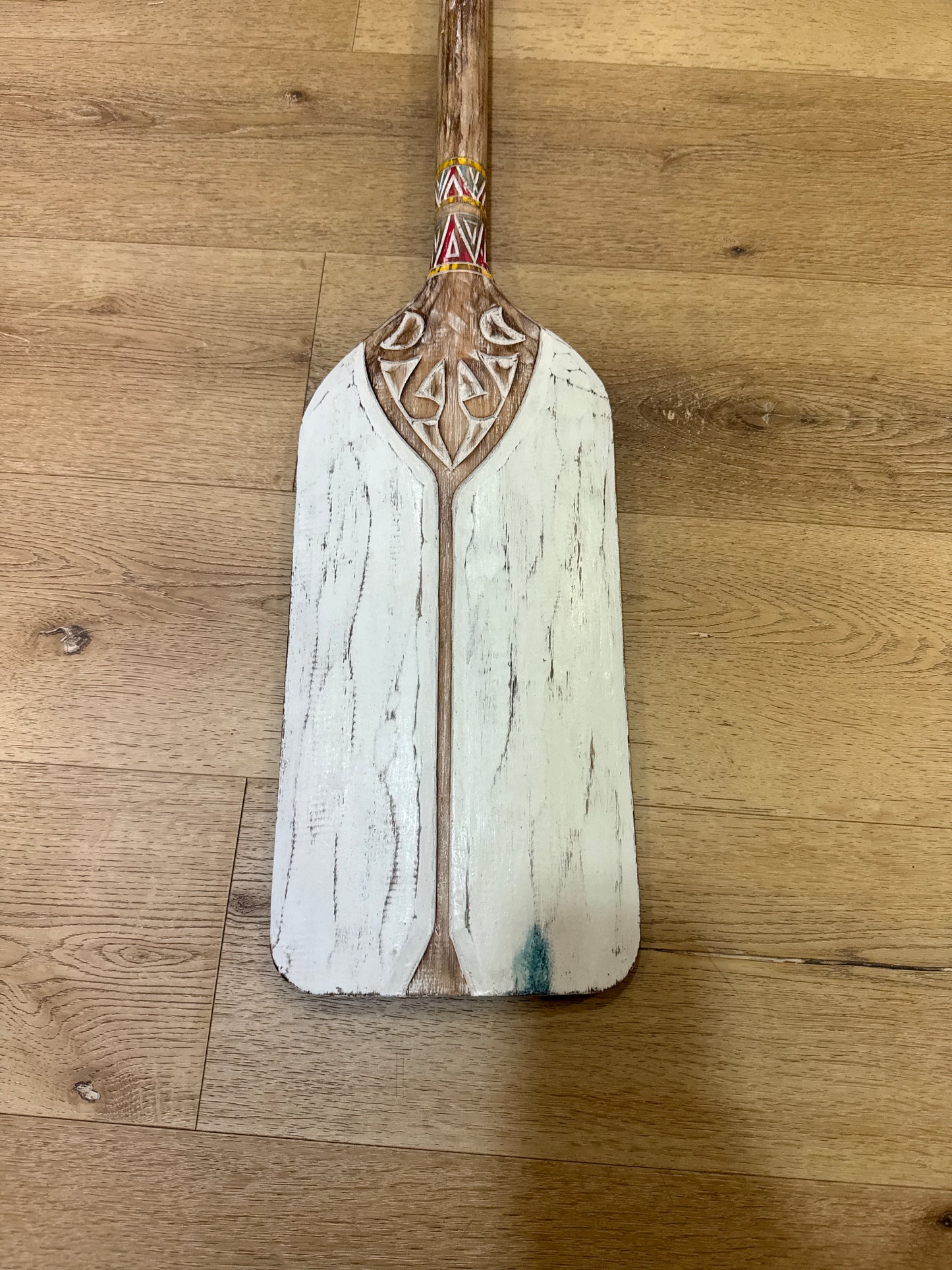 Pagaie carrée décorative en bois – Blanc