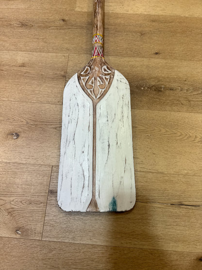Pagaie carrée décorative en bois – Blanc