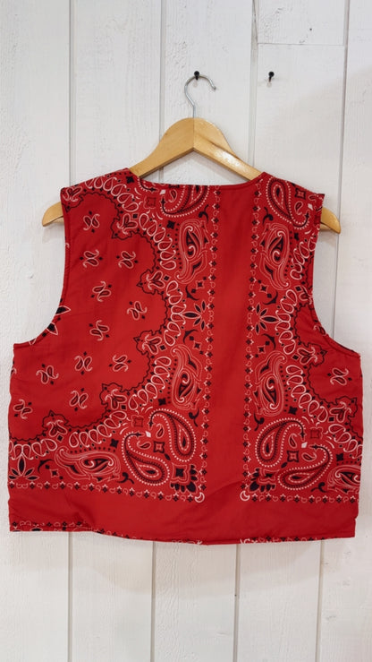 Veste sans manche matelassé Rouge