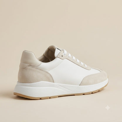 Sneakers Sport-Chic « Léa » — Cuir Beige & Blanc test