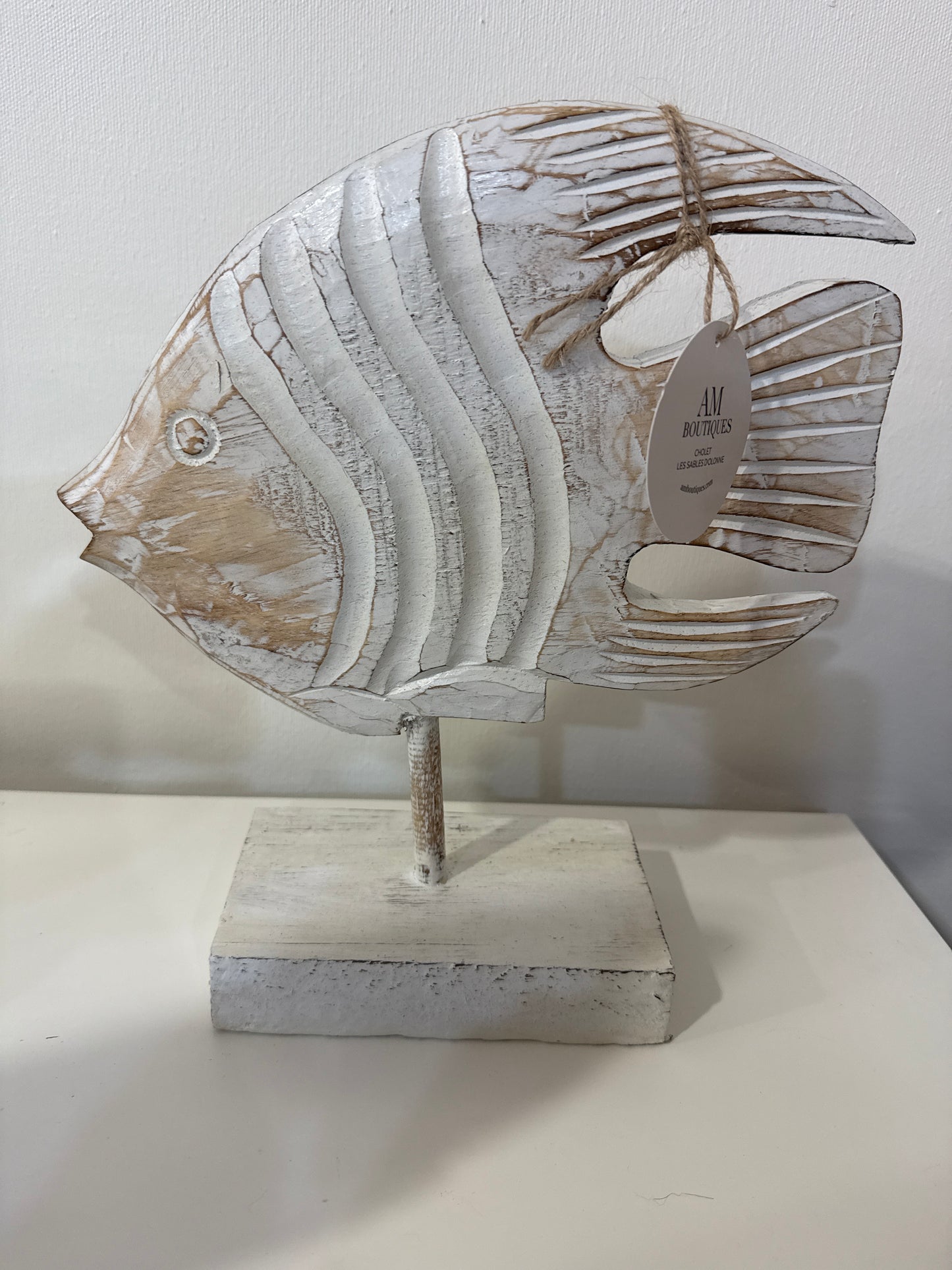 Poisson décoratif en bois sculpté – Petit modèle