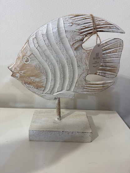 Poisson décoratif en bois sculpté – Petit modèle