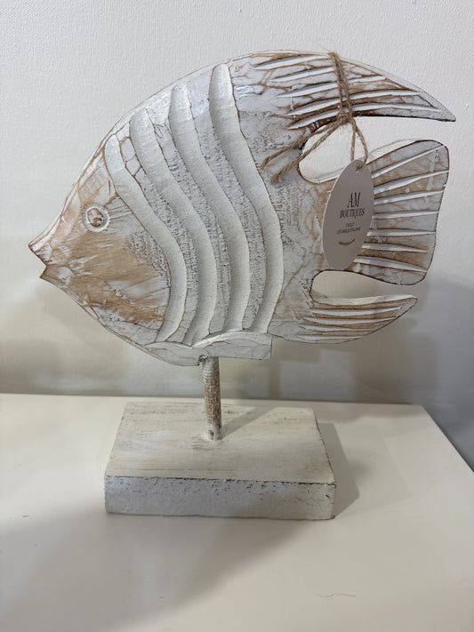 Poisson décoratif en bois sculpté – Petit modèle