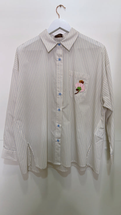 Chemise rayure poche Ciel
