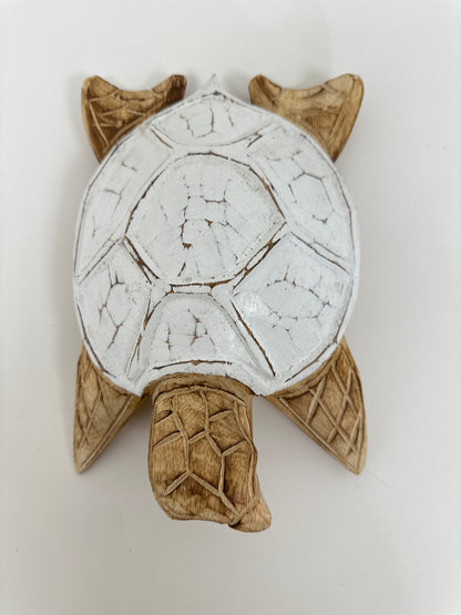 Tortue décorative artisanale en bois de suar – Grand modèle