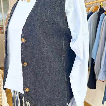 Gilet sans manches en jean col V Brut