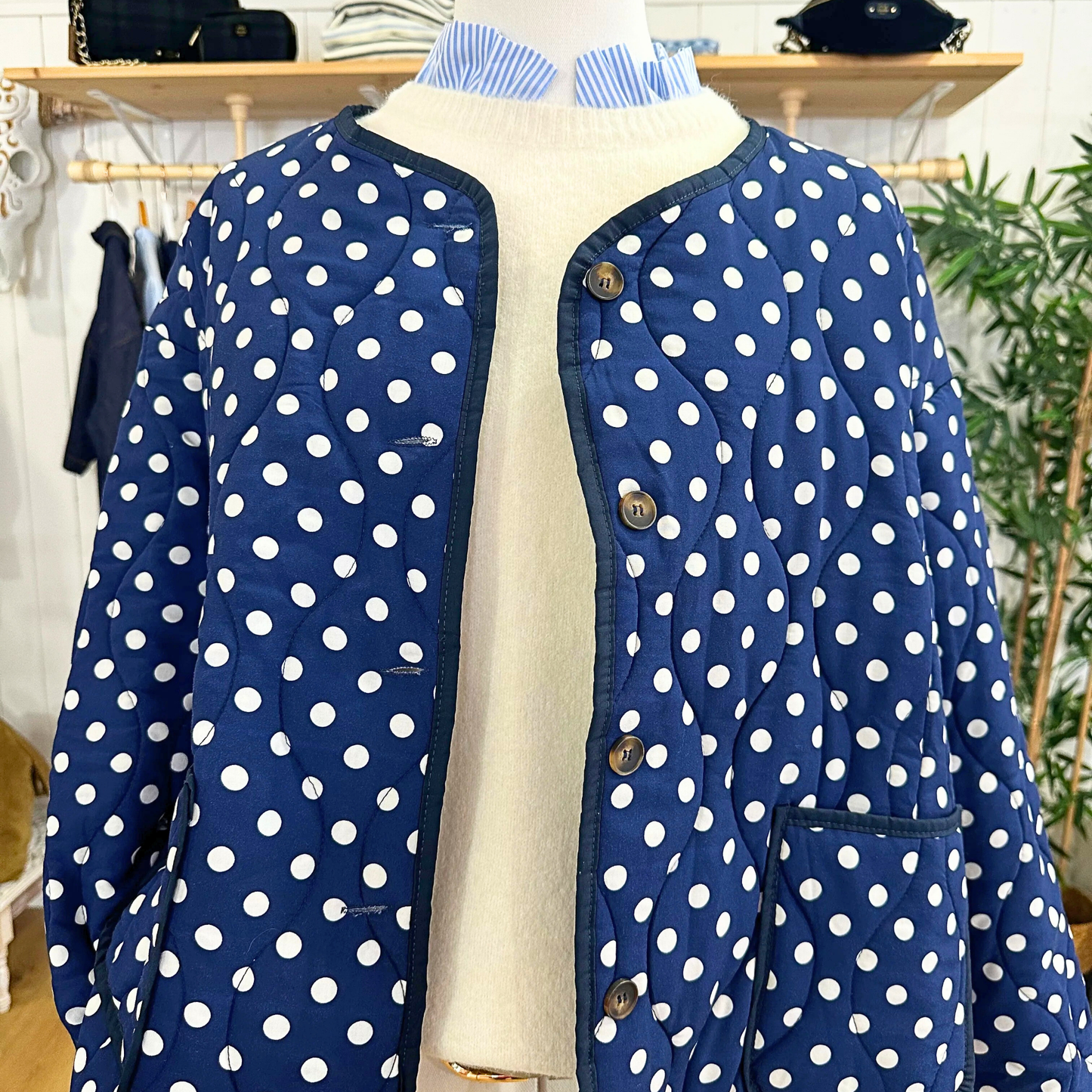 Veste a pois blanc Marine
