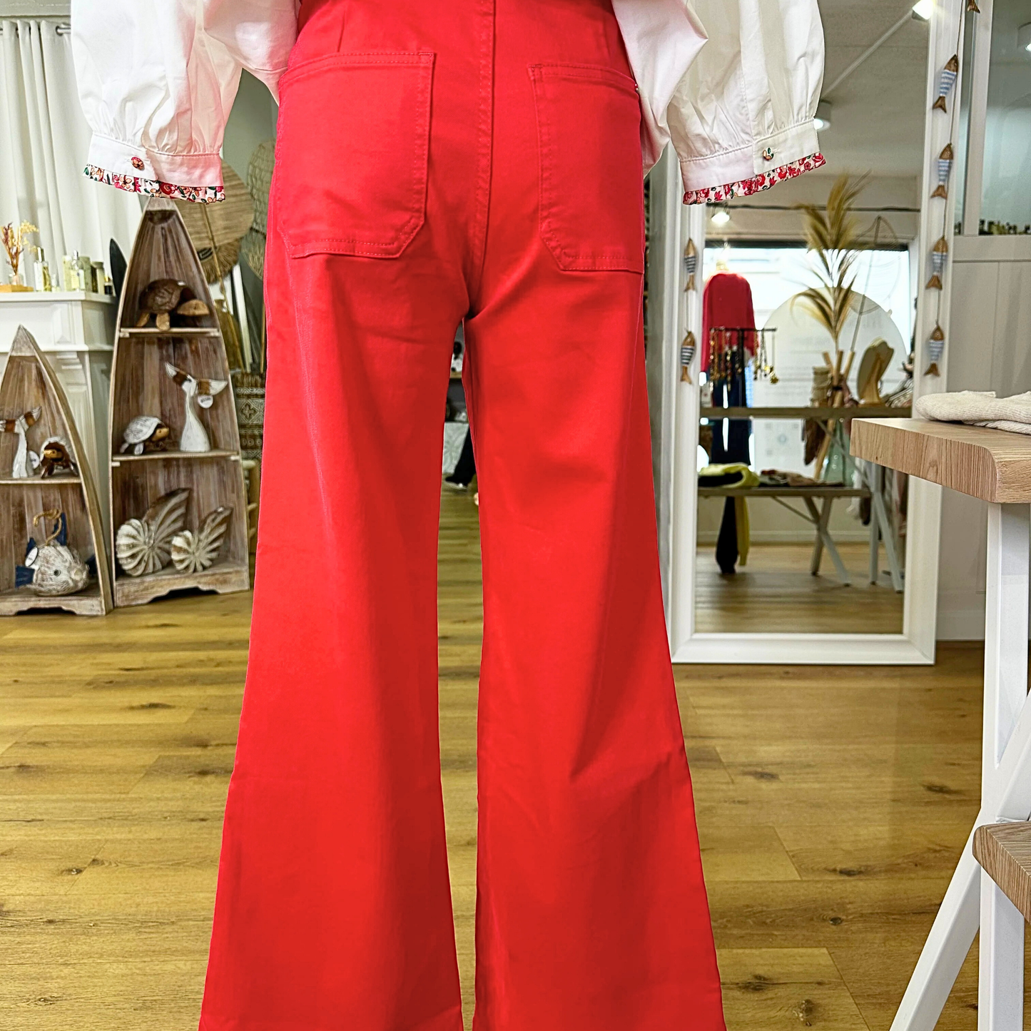 Jeans poche rectangle Fushia