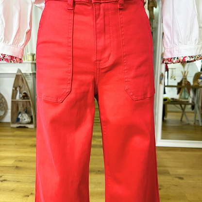 Jeans poche rectangle Fushia
