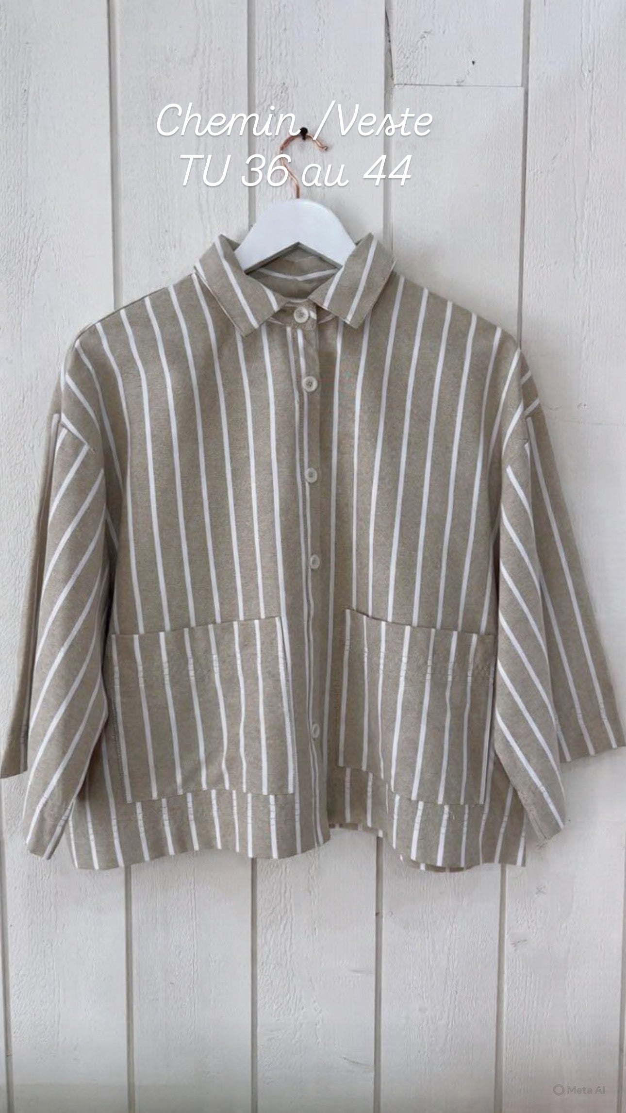 Chemise épaisse rayure Vert clair