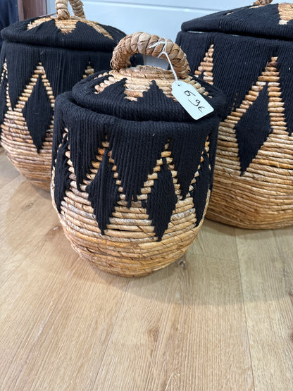 Panier corde & bannier Noir S