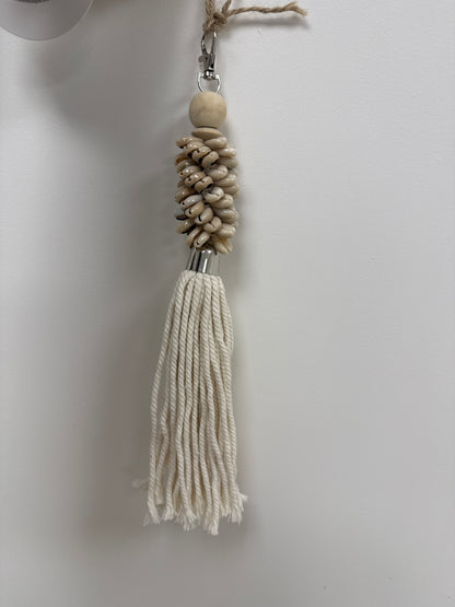 Porte-clés coquillage ficelle ecru –