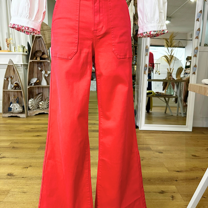 Jeans poche rectangle Fushia