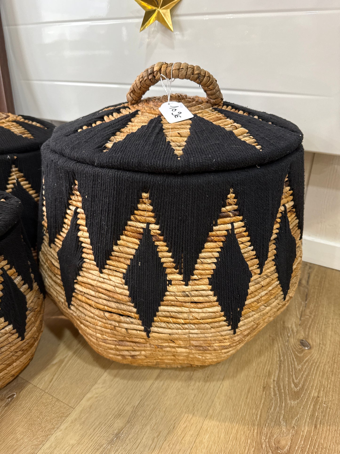 Panier corde & bannier Noir L