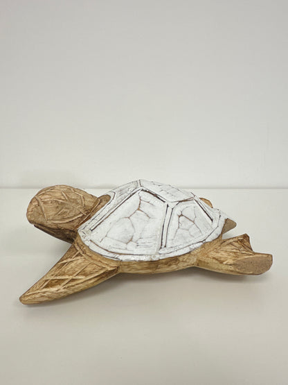 Tortue 20 cm naturel/blanc