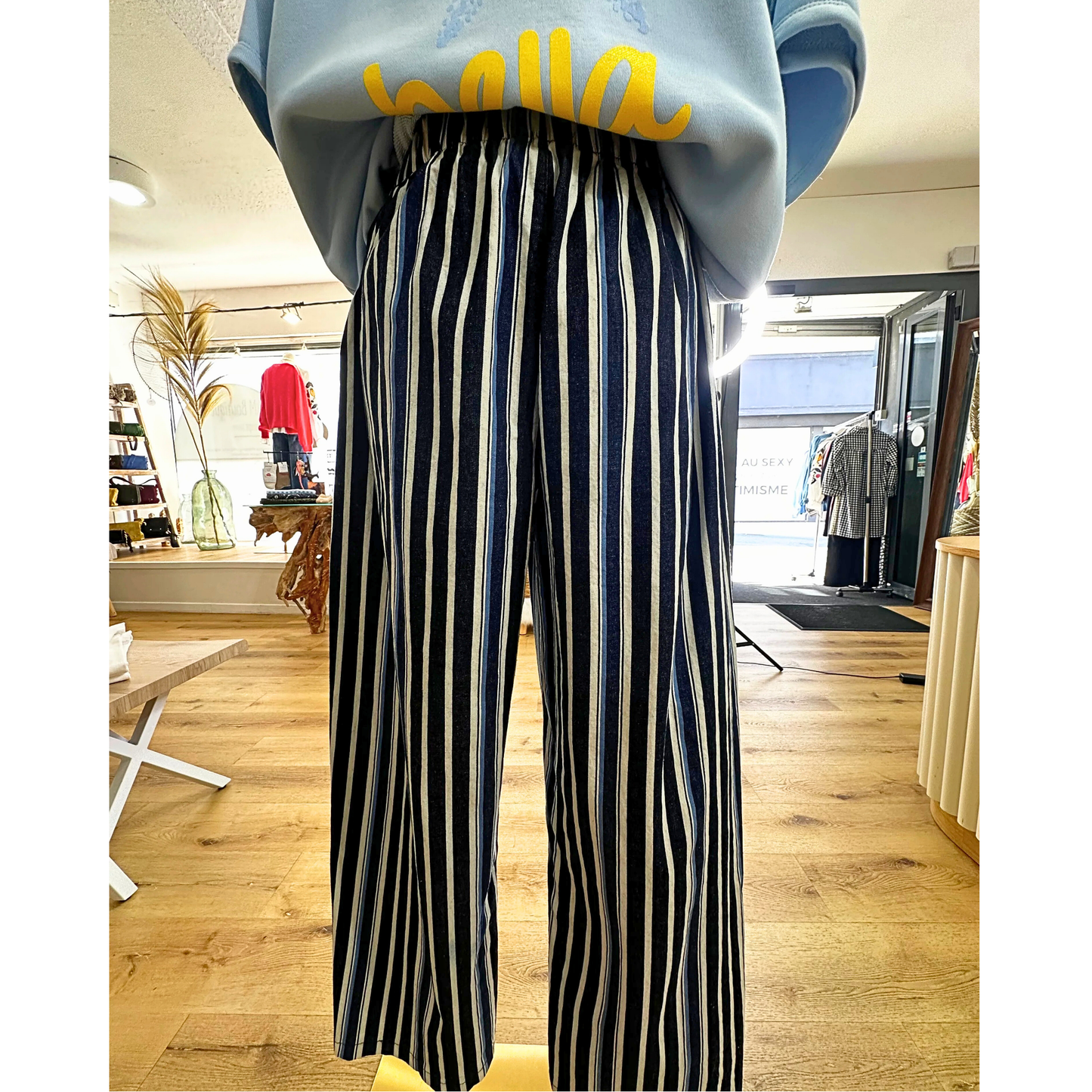 Pantalon rayé Marine