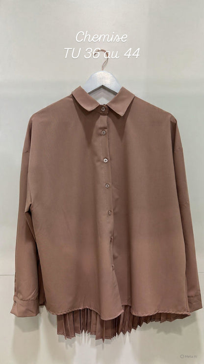 Chemise dos plissé Rose