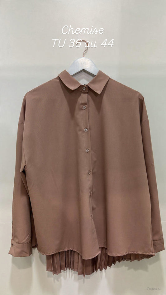 Chemise dos plissé Rose