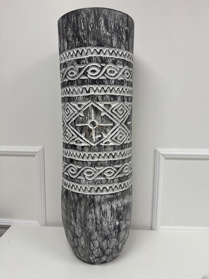 Vase en suar sculpté Timor 80 cm Noir
