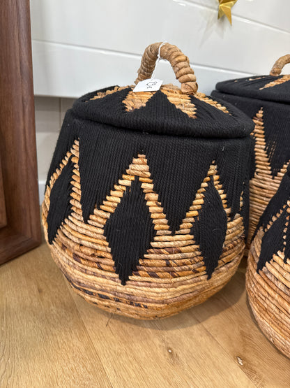 Panier corde & bannier Noir M