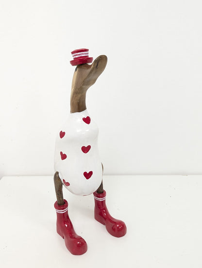 Canard fille bottes rouge et blanc