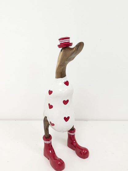 Canard fille bottes rouge et blanc