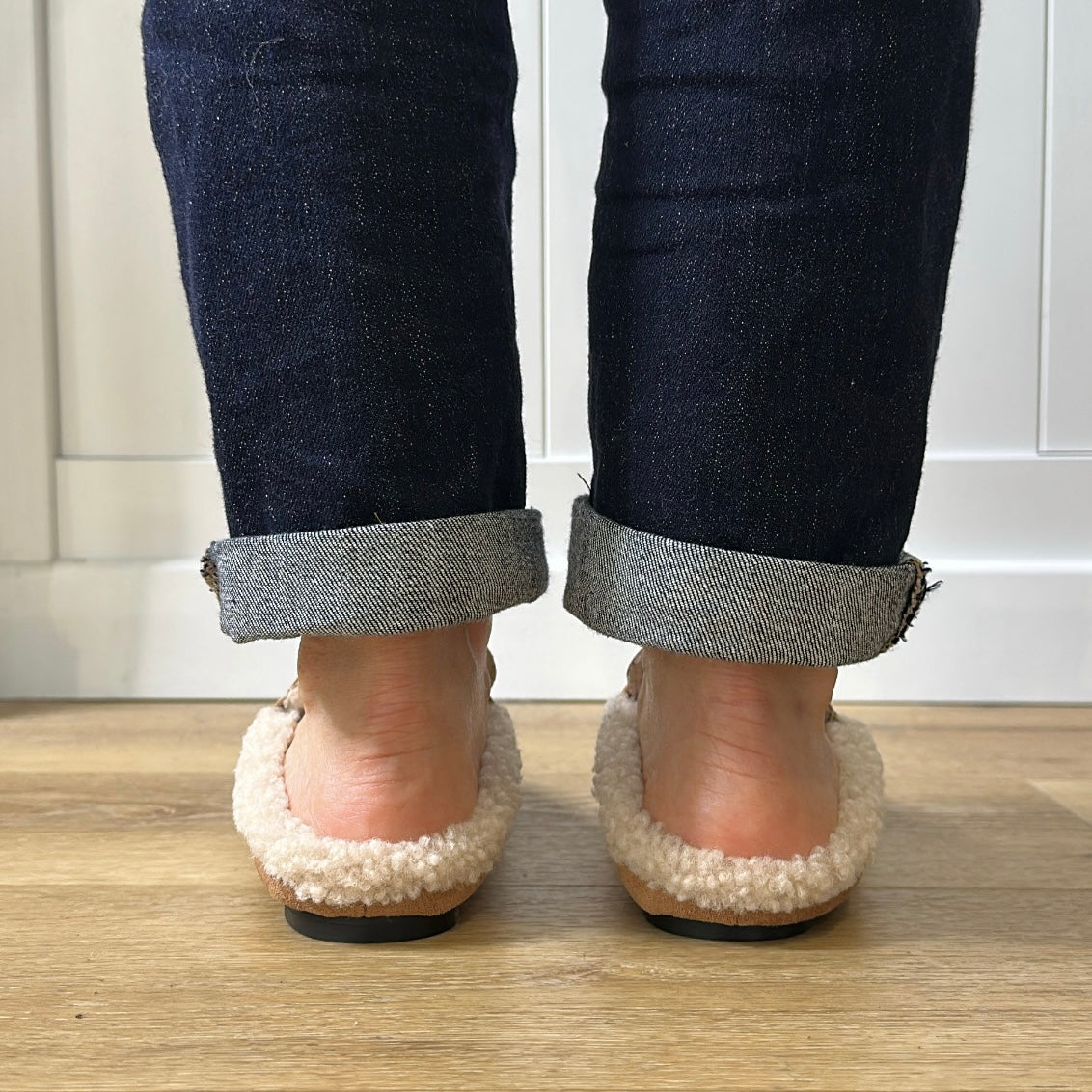 Mules mocassins fourrées Camel
