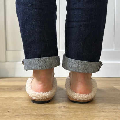 Mules mocassins fourrées Camel