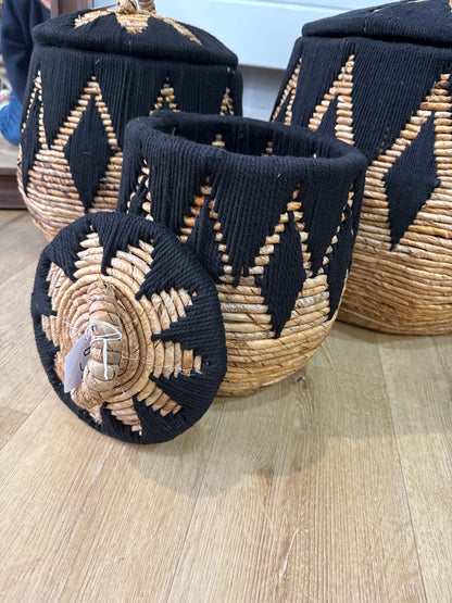 Panier corde & bannier Noir S